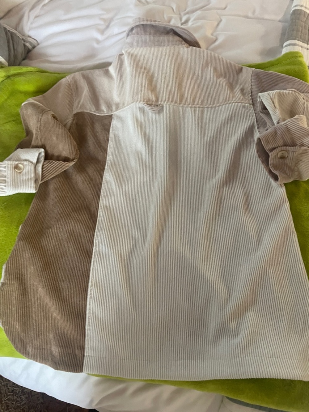 Stoosh Light Taupe & Cream Corduroy Jacket - Picture 10 of 13